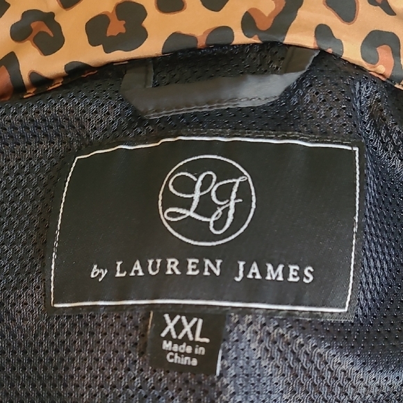 Lauren James Black Windbreaker Jacket with Leopard Print - Picture 10 of 11